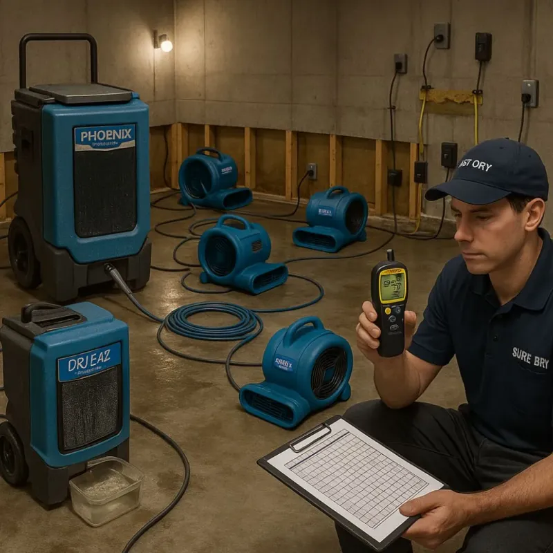Structural Drying and Dehumidification process in Dundas, MN